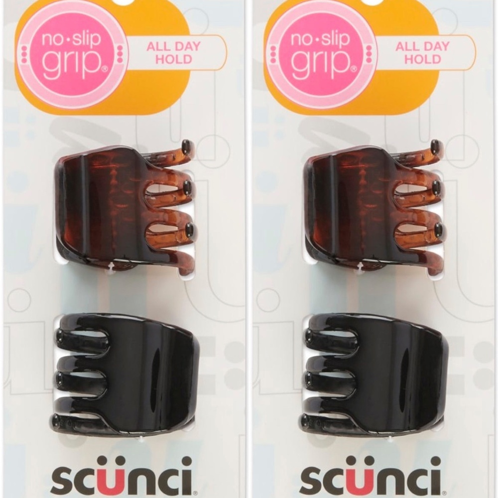 Scunci No-Slip Grip Jaw Clips, 3.5 cm